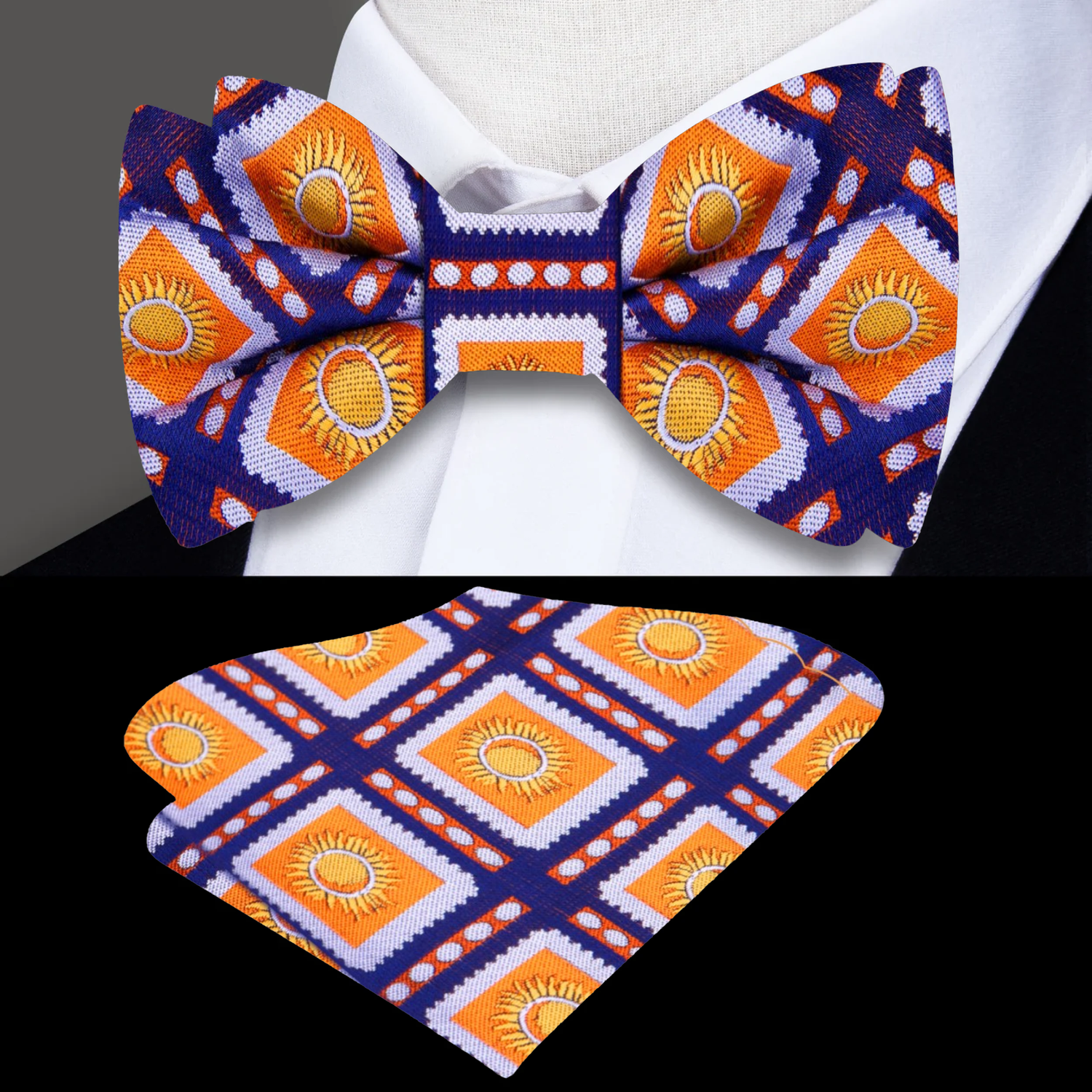 Sun Burst Bow Tie and Matching Square