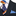 Main: Blue, Orange, White Plaid Necktie and Blue Square