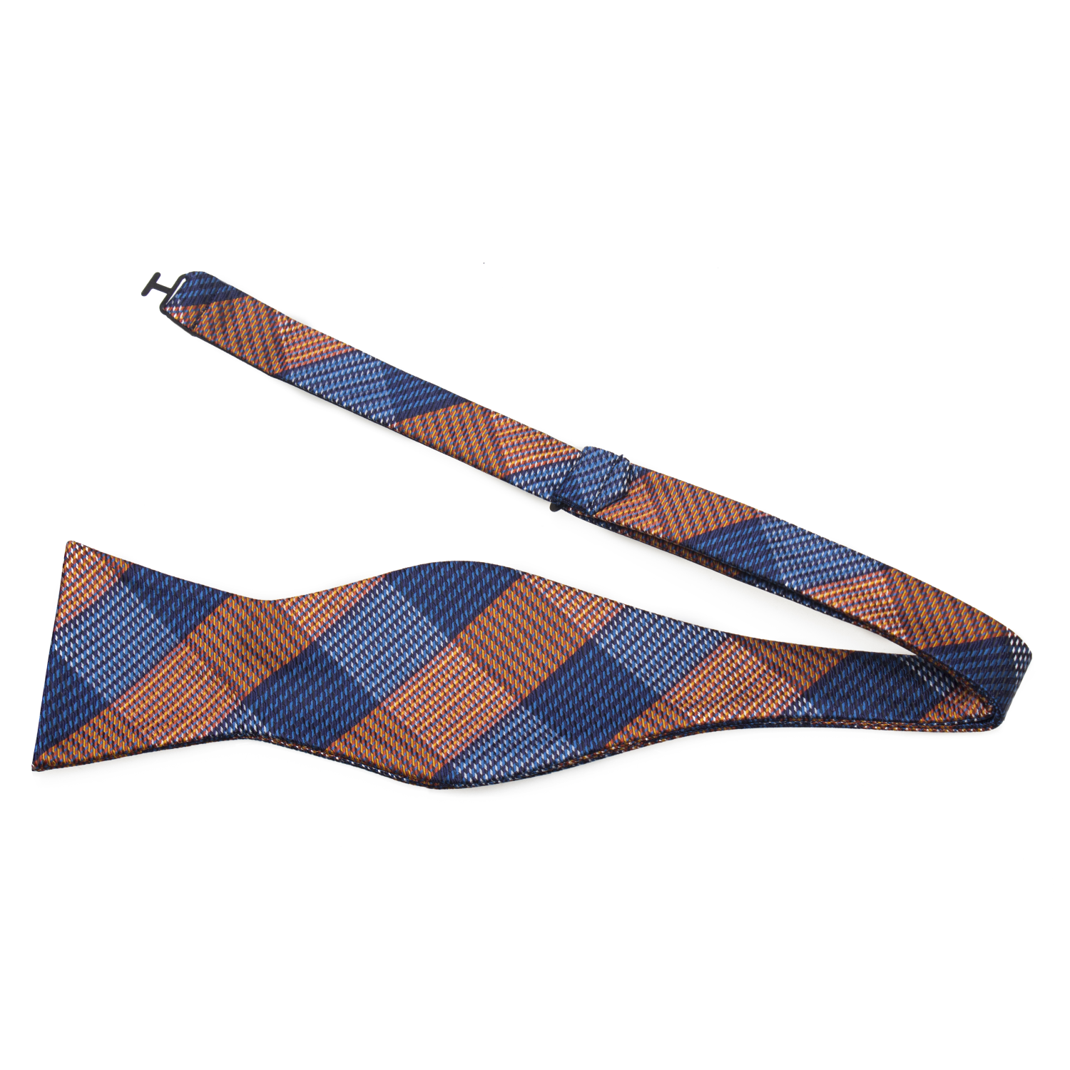  Orange and Blue Geometric Bow Tie Self Tie