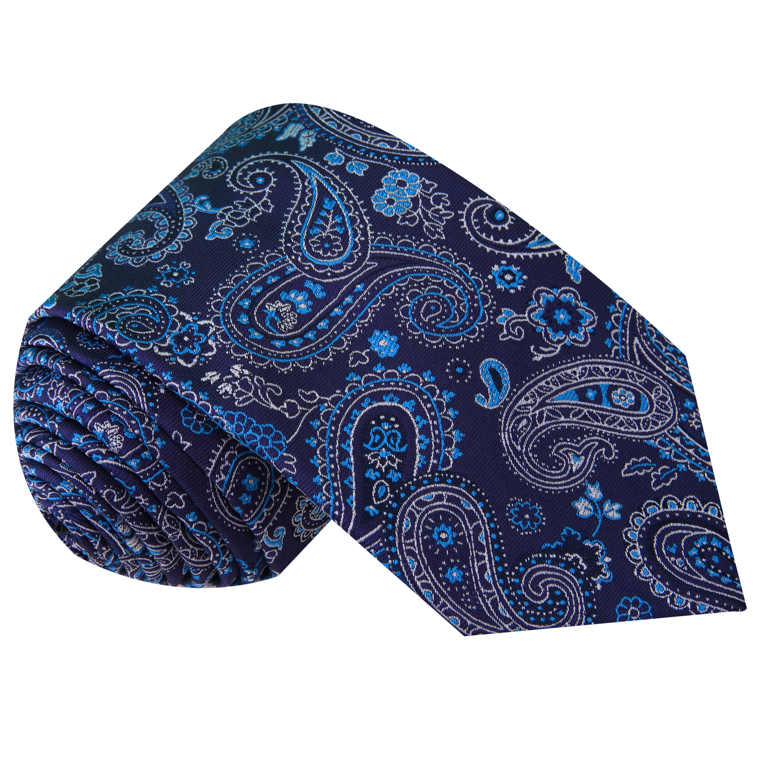 Shades of Blue Paisley Necktie  
