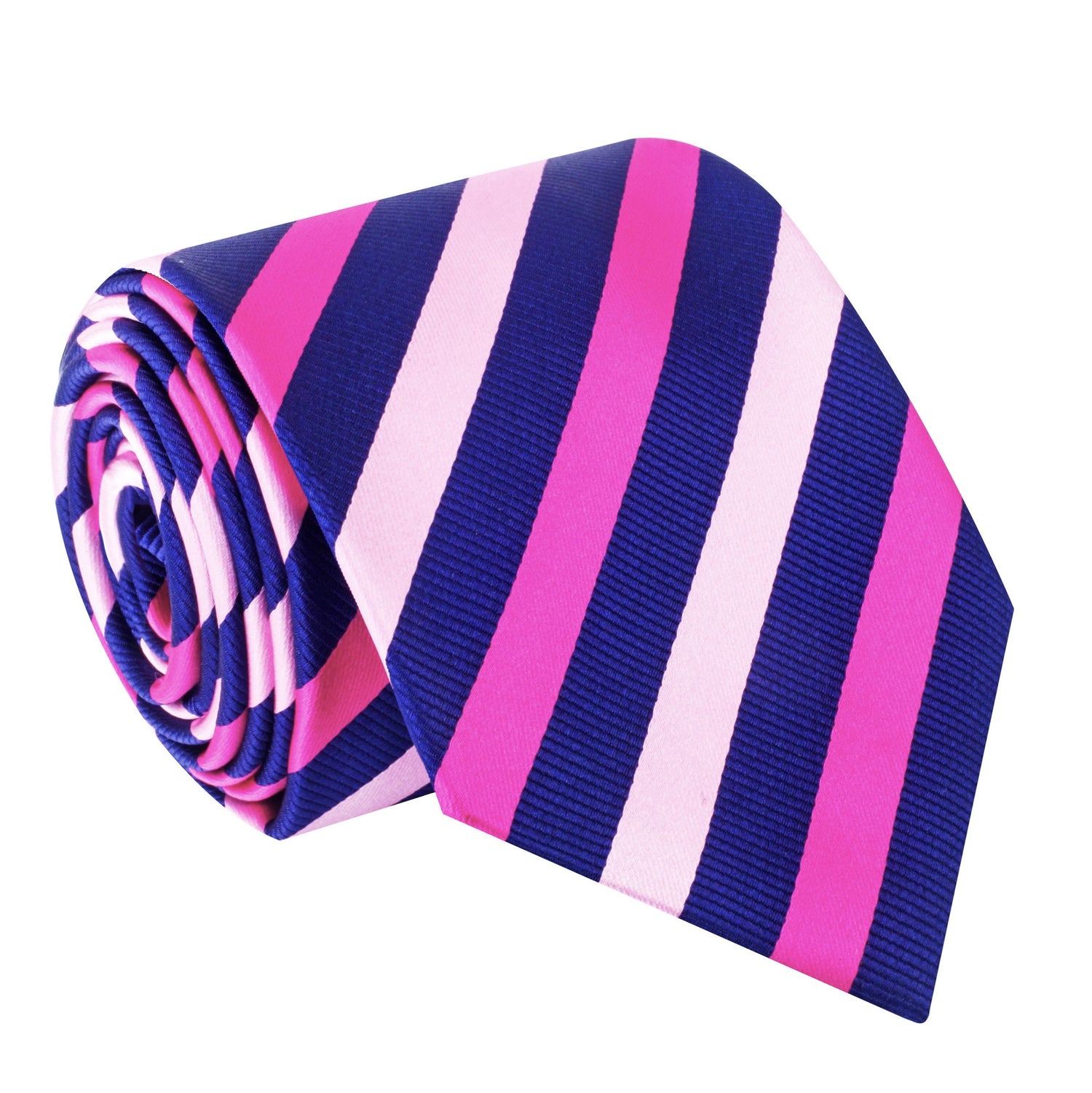 Blue with Shades of Pink Stripe Necktie  