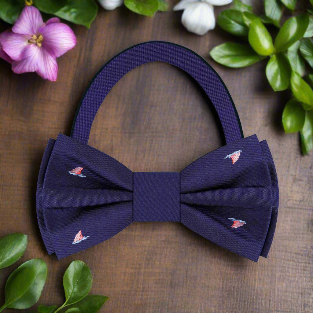 Blue and Pink Shark Fins Pre Tied Bow Tie