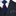 Blue, Red Polka Necktie and Accenting Grey, Red, Blue Square