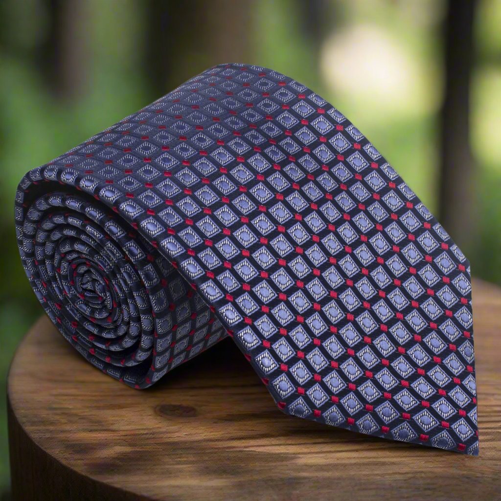 Blue, Red Check Tie  