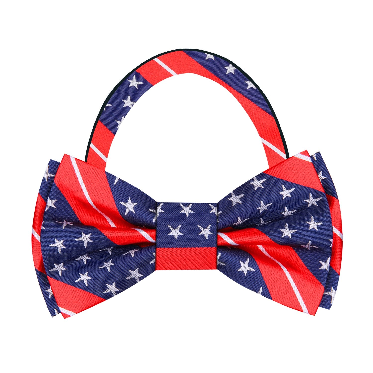 Blue, Red, Grey Stars and stripes Bow Tie Pre Tied