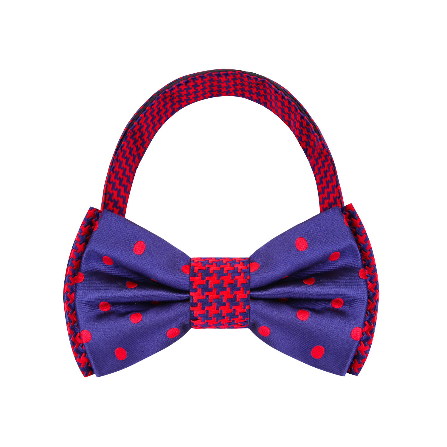 Blue, Red Dots Bow Tie Pre Tied