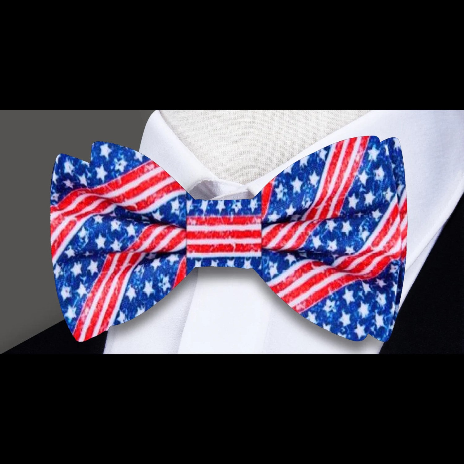 Blue, Red, White Stars and Stripes Bow Tie  