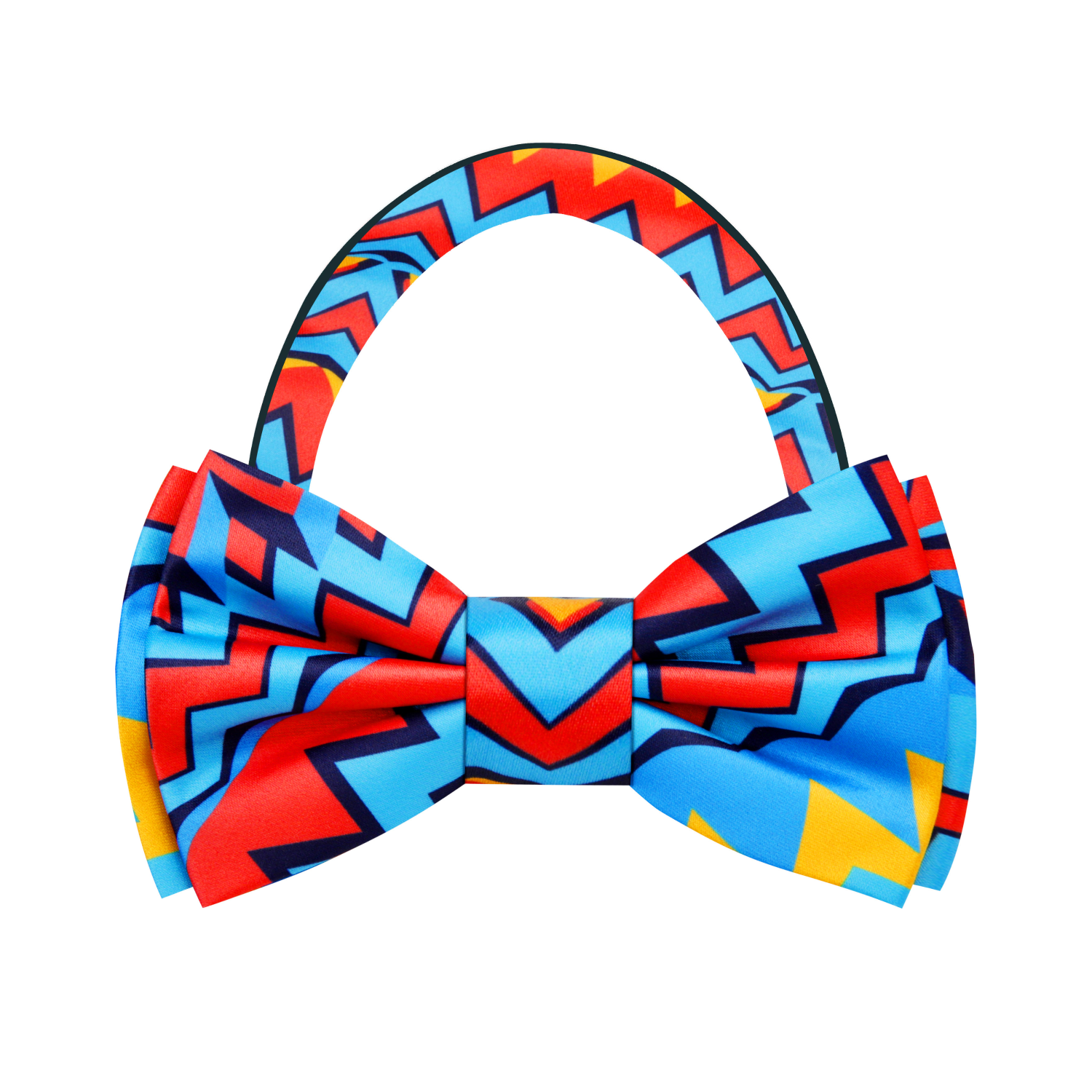 Orange Blue Abstract Bow tie Pre Tied