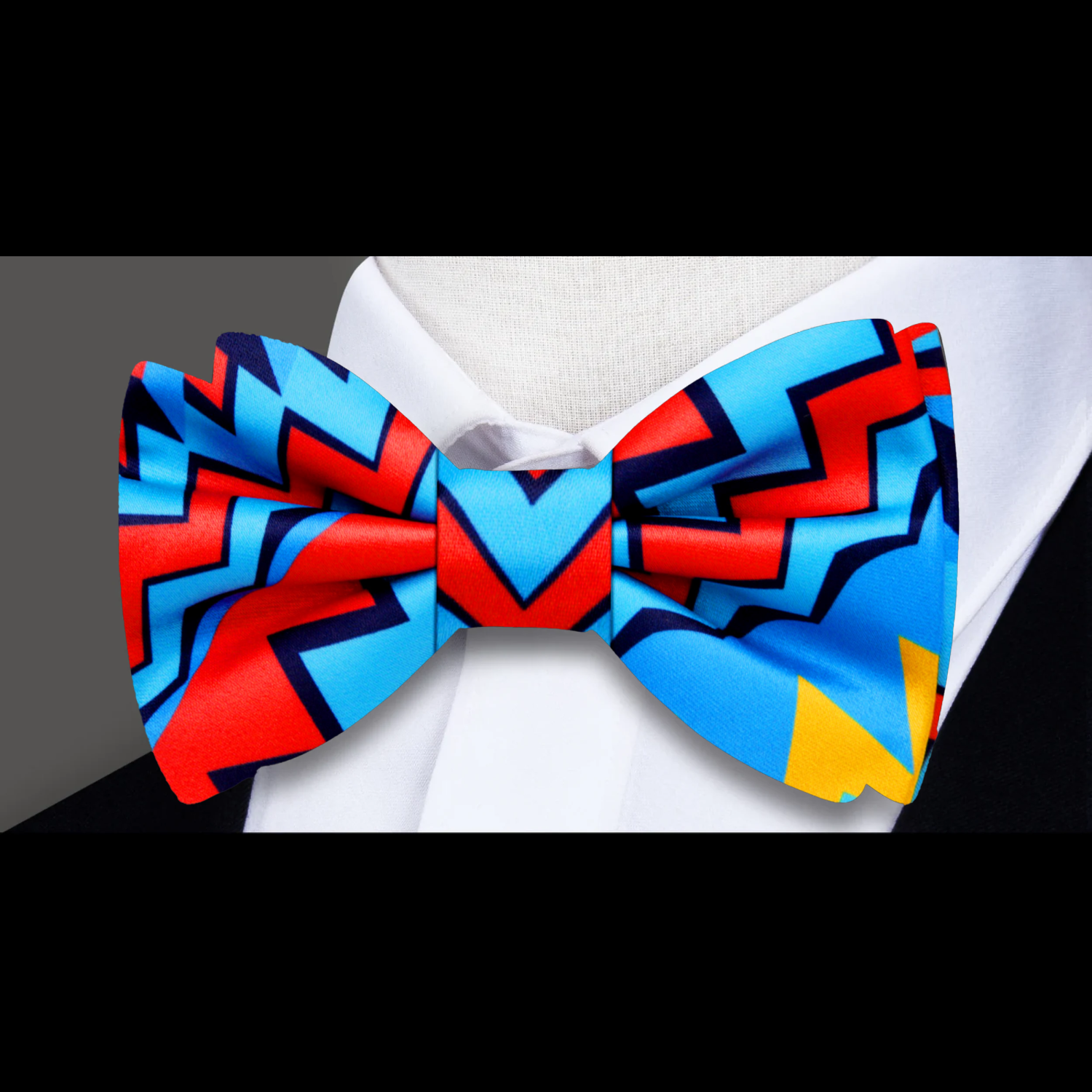 Orange Blue Abstract Bow tie