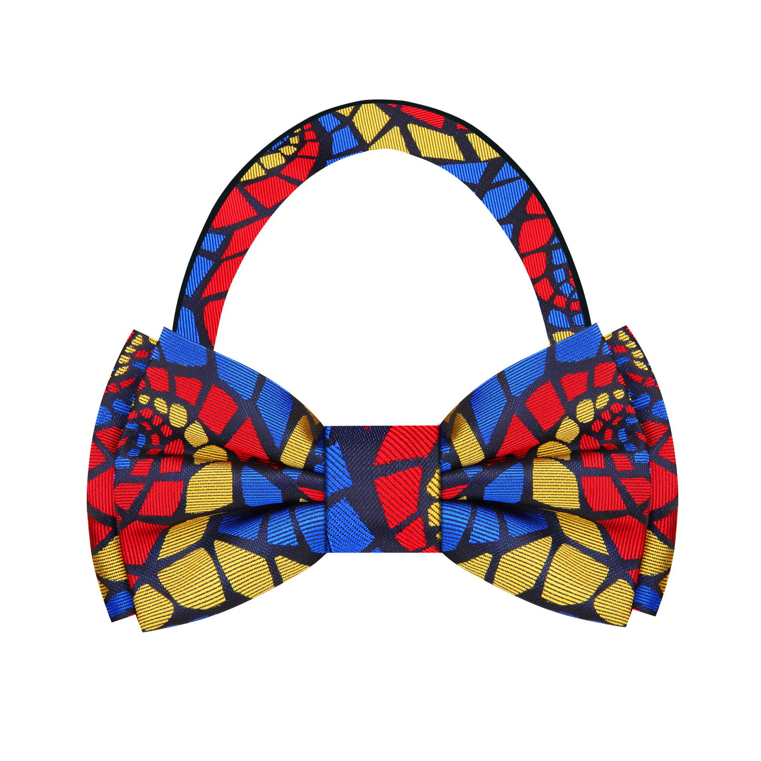 Red Blue and Yellow Abstract Bow Tie Pre Tied