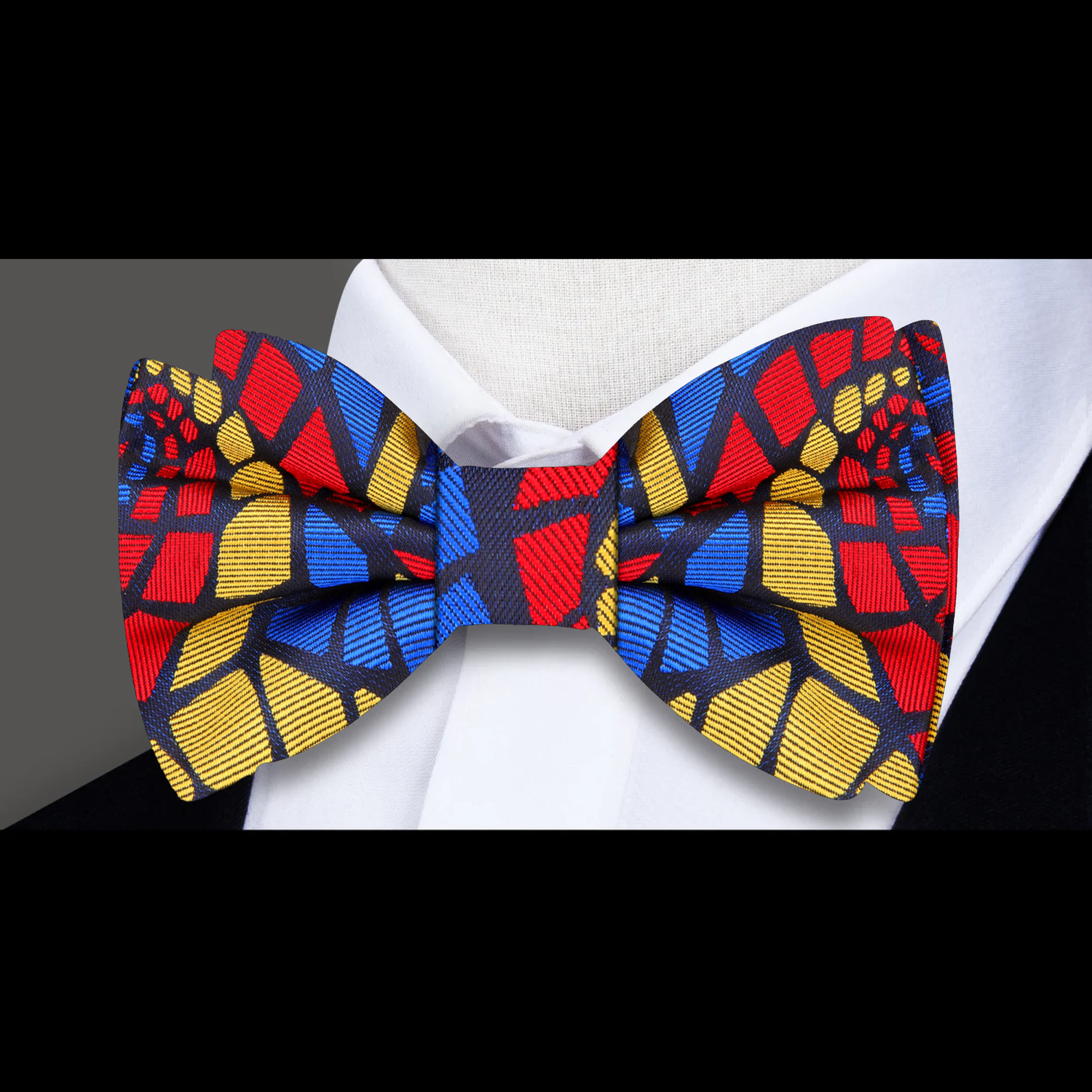 Red Blue and Yellow Abstract Bow Tie 