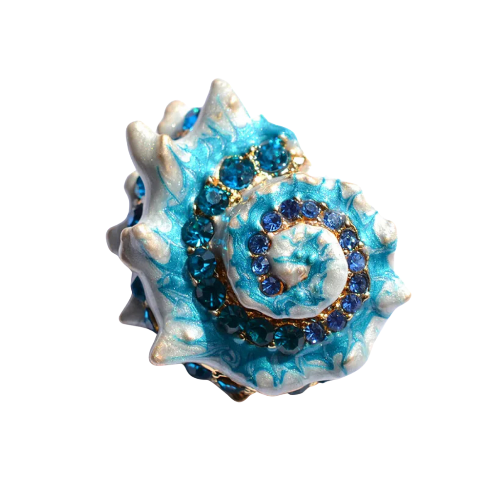 Blue Conch Shell Lapel Pin