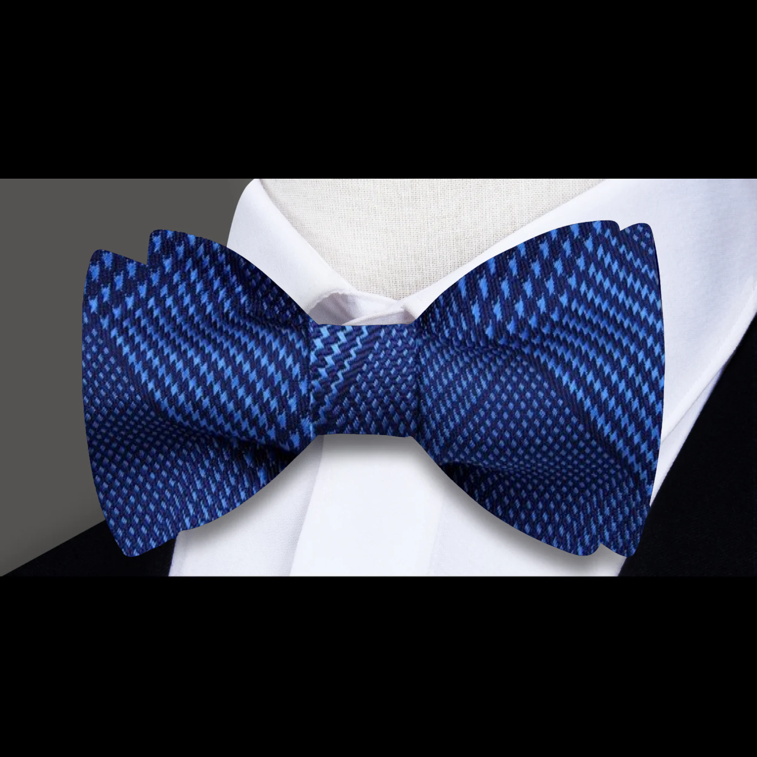 Blue Plaid Bow Tie