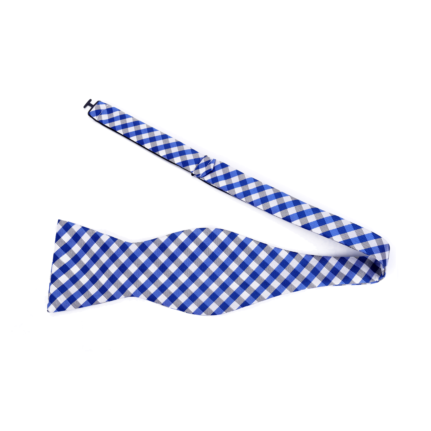 Blue, White Check Bow Tie  
