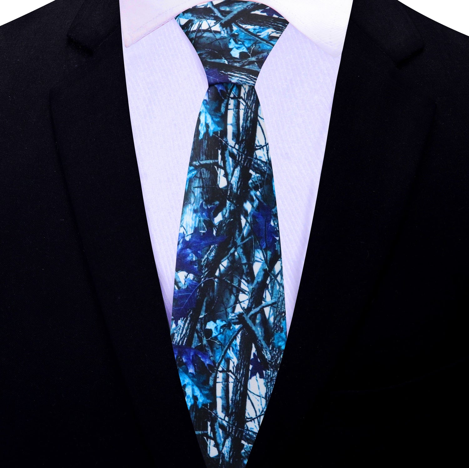 Thin Tie: Blue Camouflage Necktie