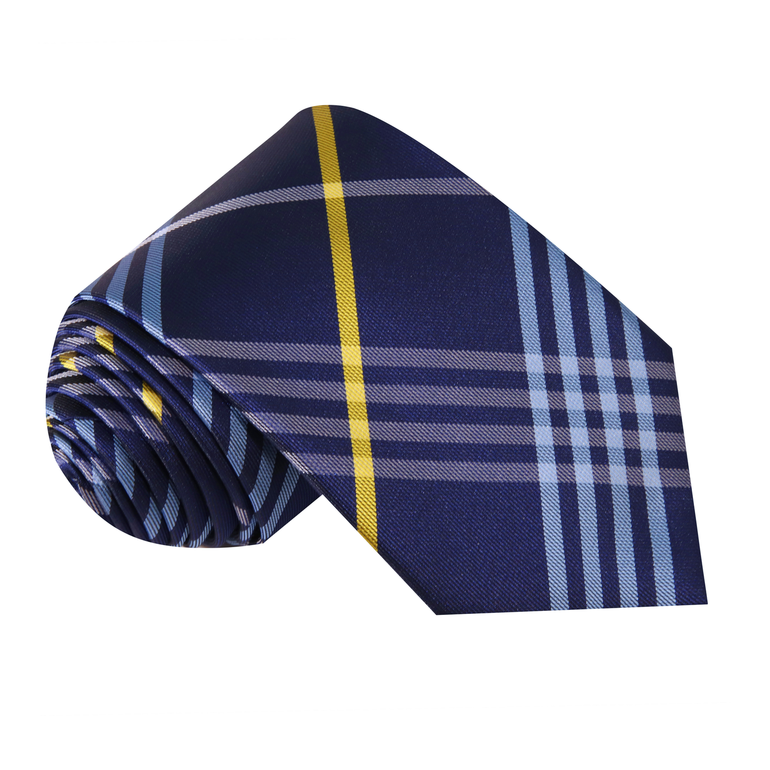 Blue and Yellow Plaid Necktie 