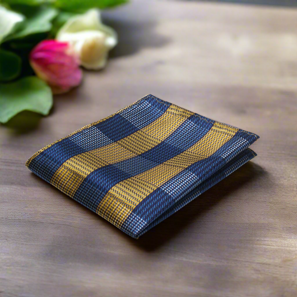 Blue, Yellow Orange Plaid Square