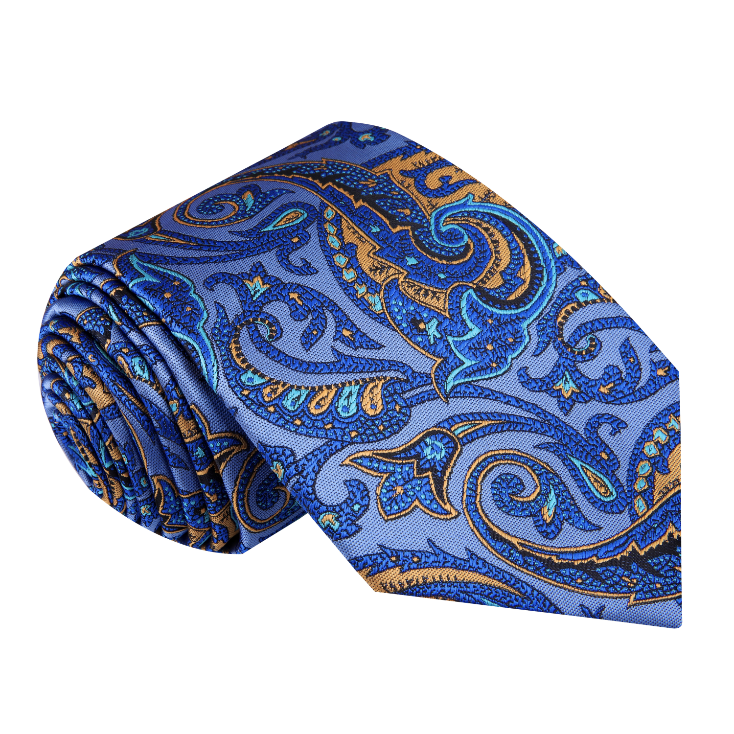 View 2: Blue, Yellow Paisley Tie 