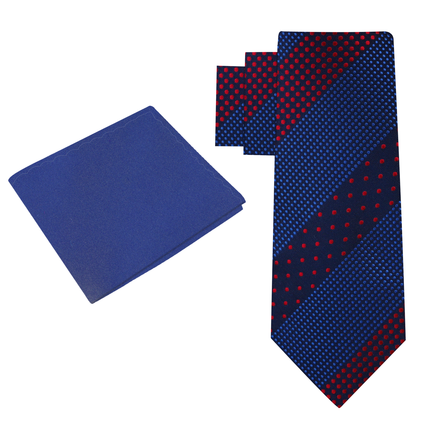 Alt View: Blue, Red Polka Tie and Blue Square