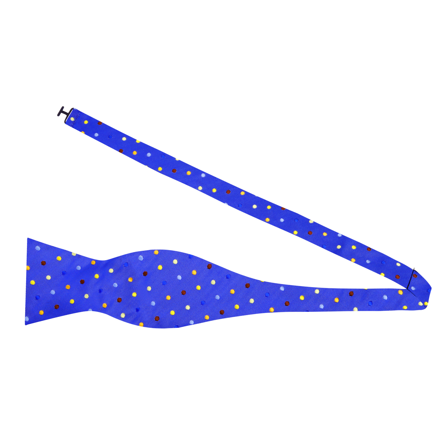 Royal Blue with Multi Color Dots Bow Tie Self Tie