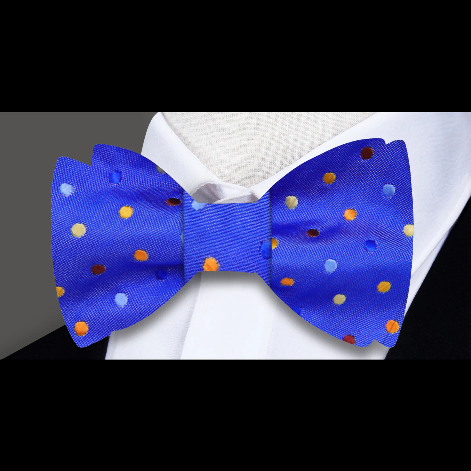 Royal Blue with Multi Color Dots Bow Tie  