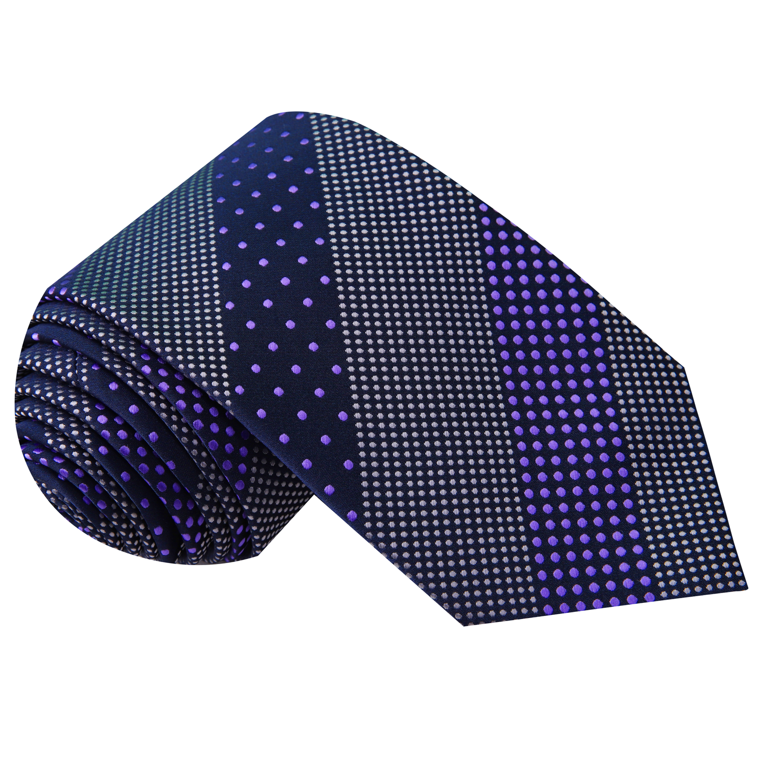 Blue, Light Purple Polka Tie