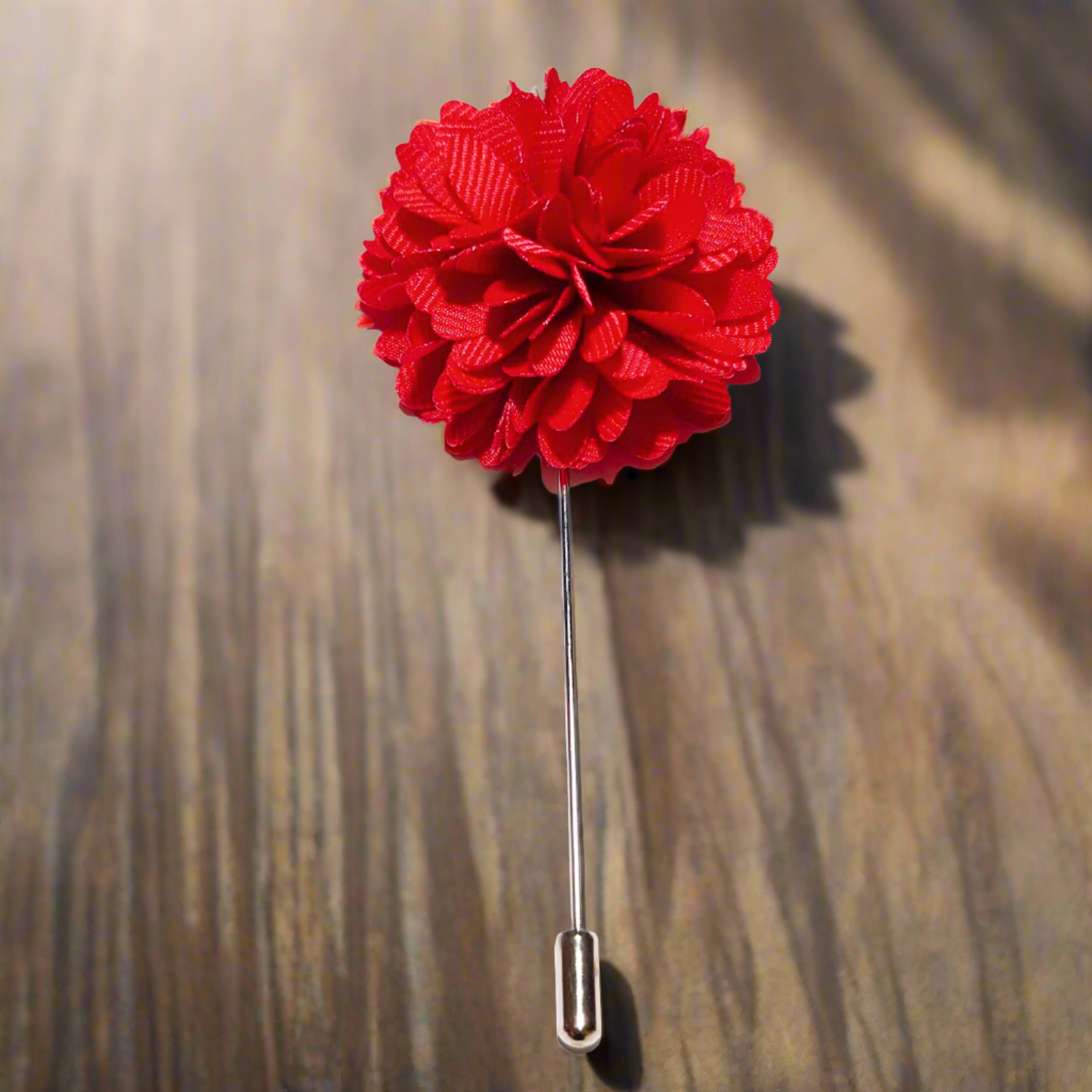 Bright Red Blossom Lapel Pin