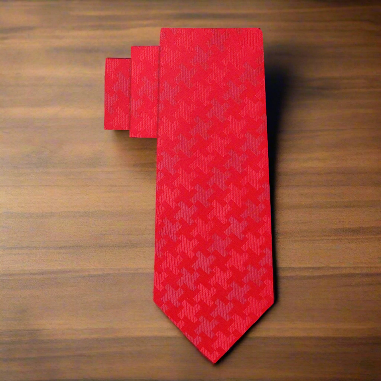 Alt View: Red Hounds Tooth Necktie