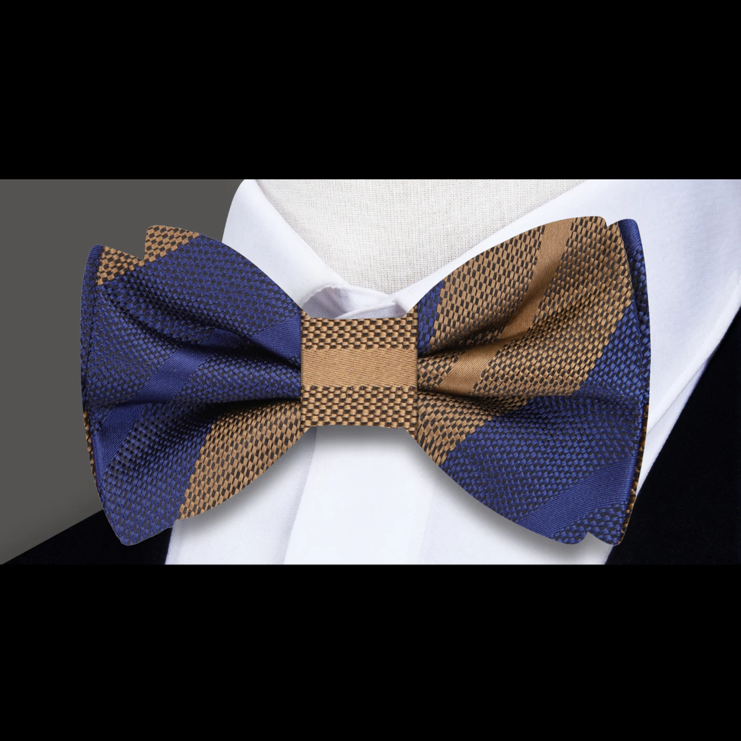 Brown Blue Bow Tie