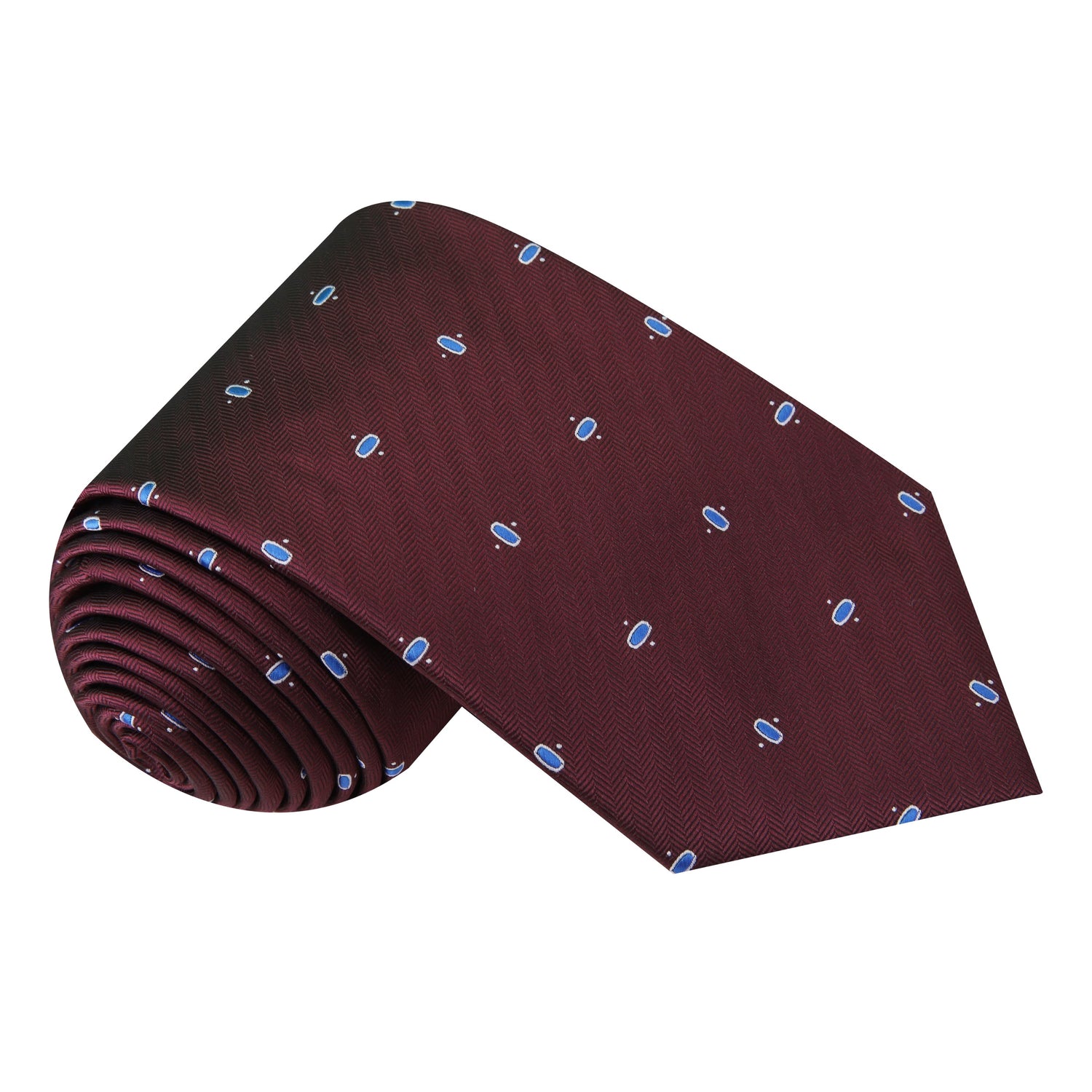 Brown Blue Oval Necktie  