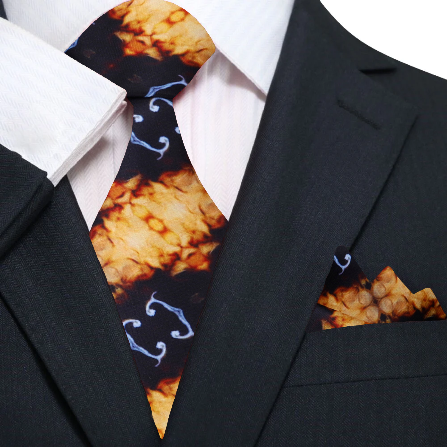 Primary Iced Brown, Cream Caramel Macchiato Tie and Pocket Square