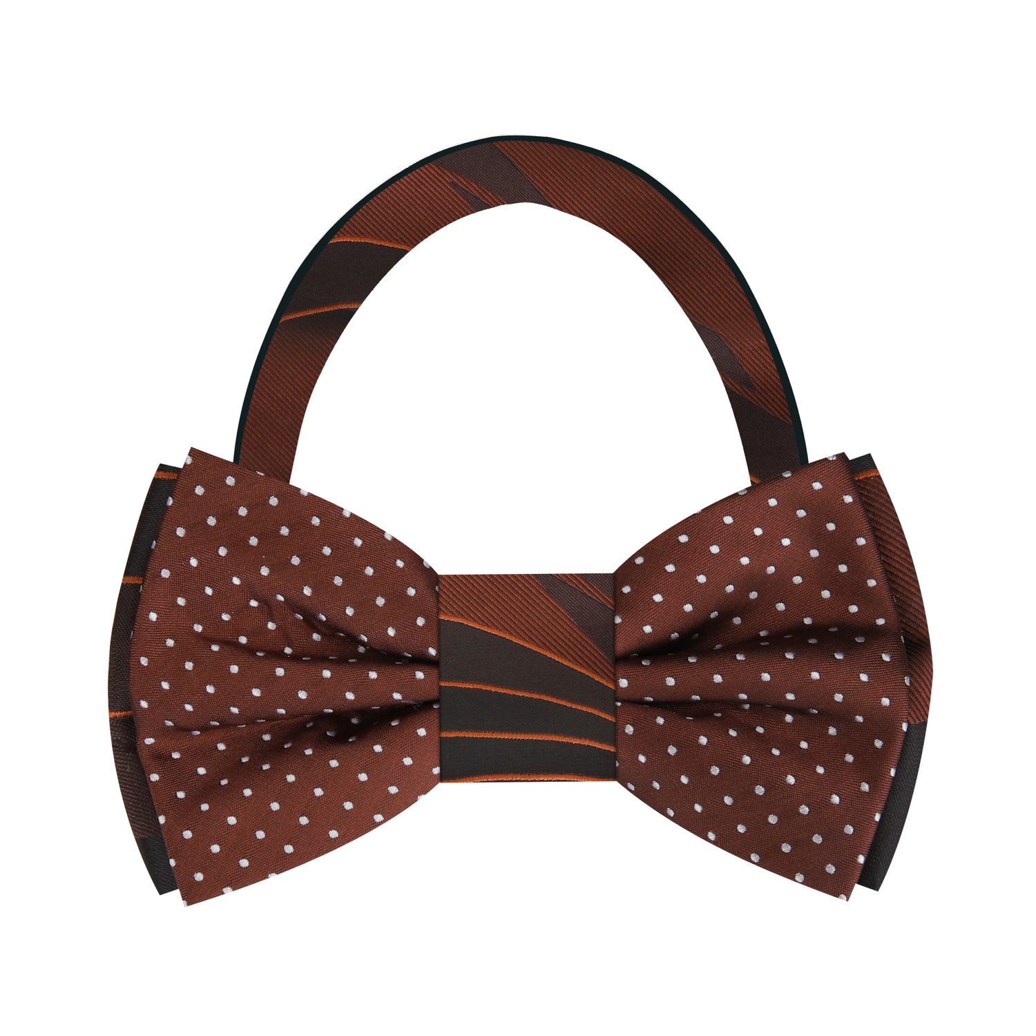 Brown Abstract/Polka Bow Tie Pre Tied