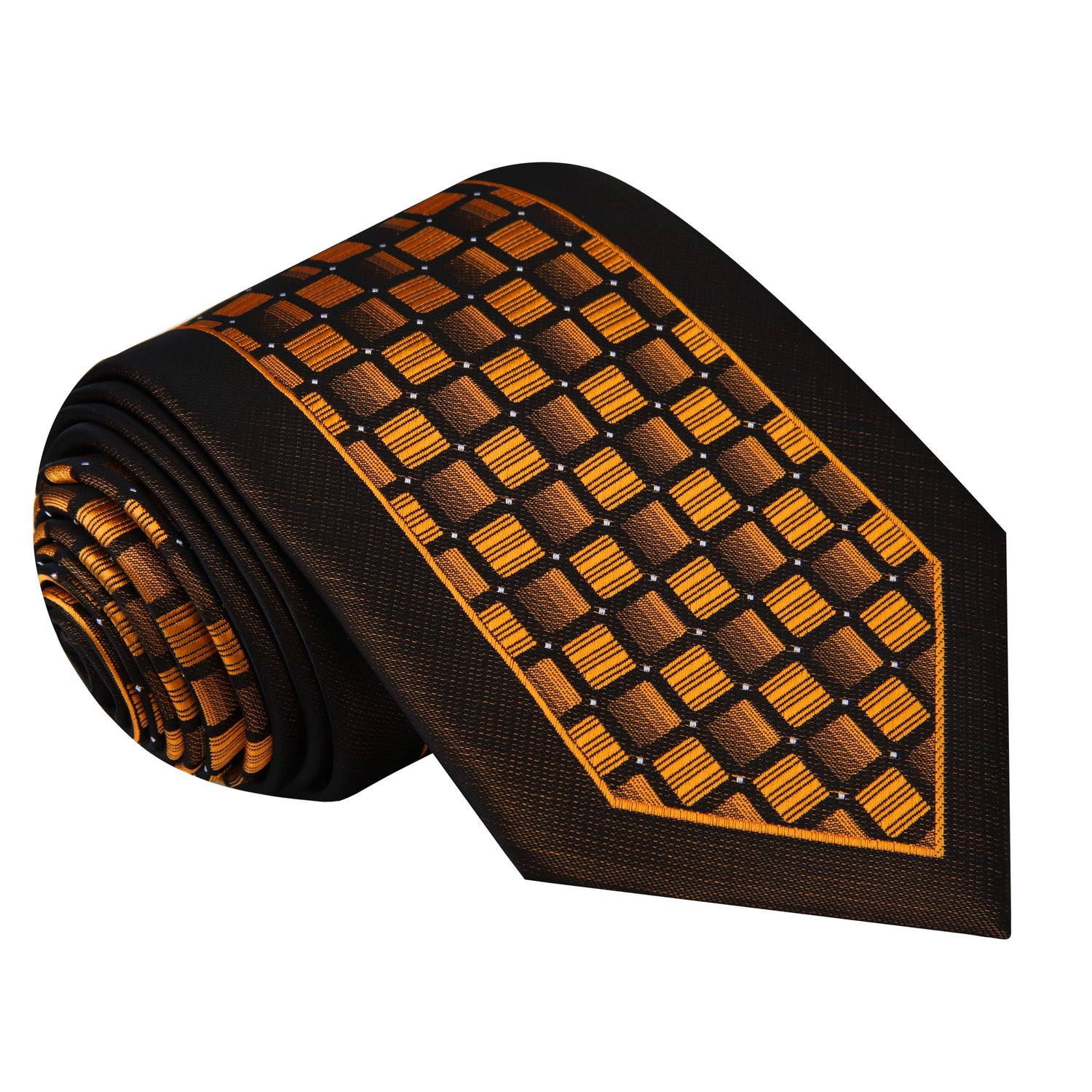 Golden Brown Geometric Tie  