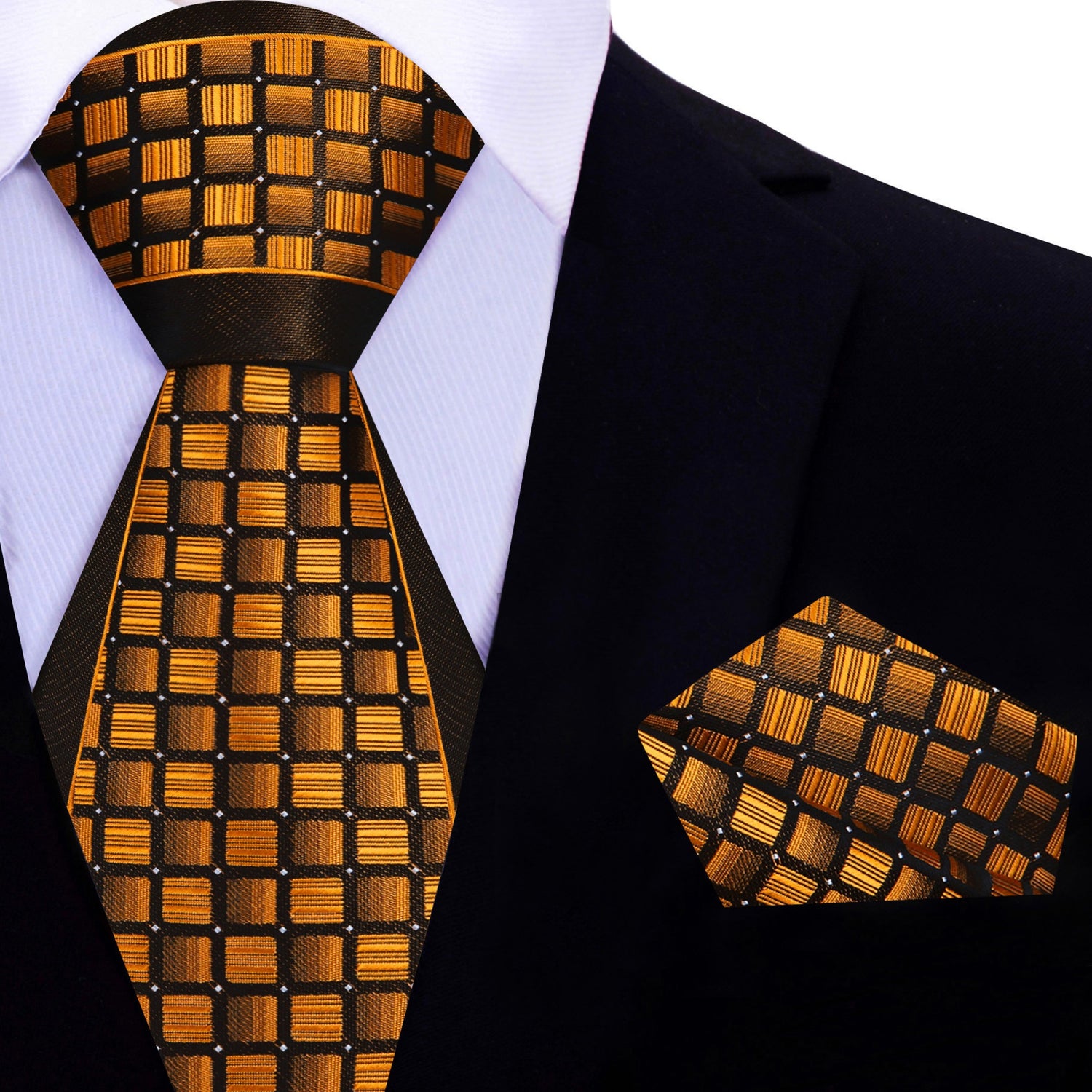 Golden Brown Geometric Tie and Matching Square