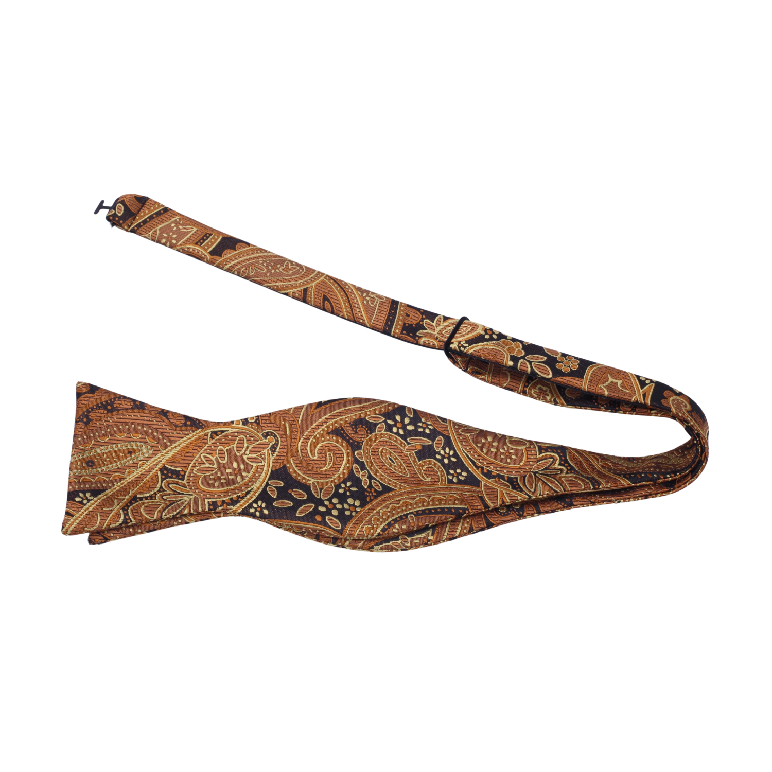 Shades of Brown Paisley Bow Tie Self Tie