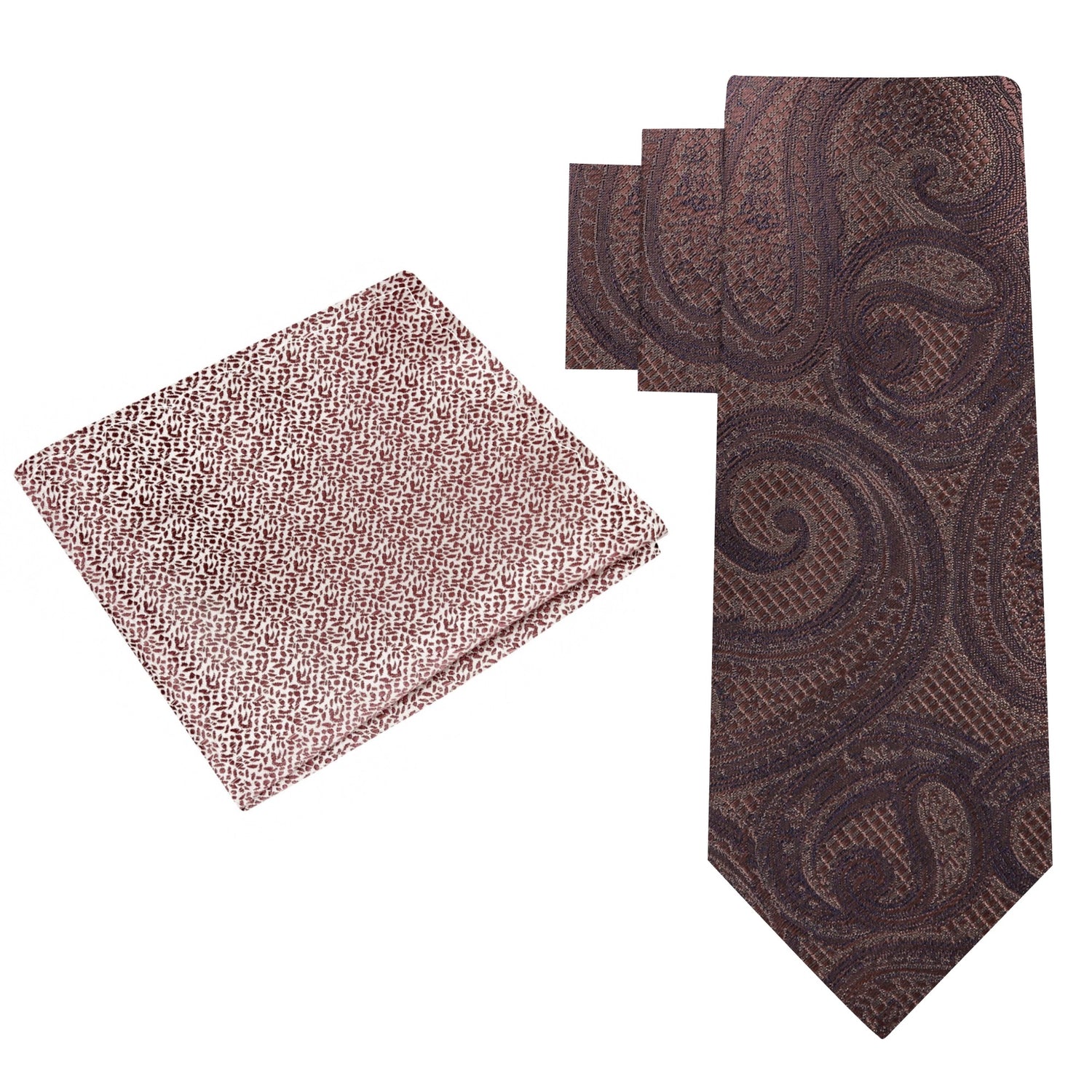 Alt Brown Paisley Necktie and Accenting Square