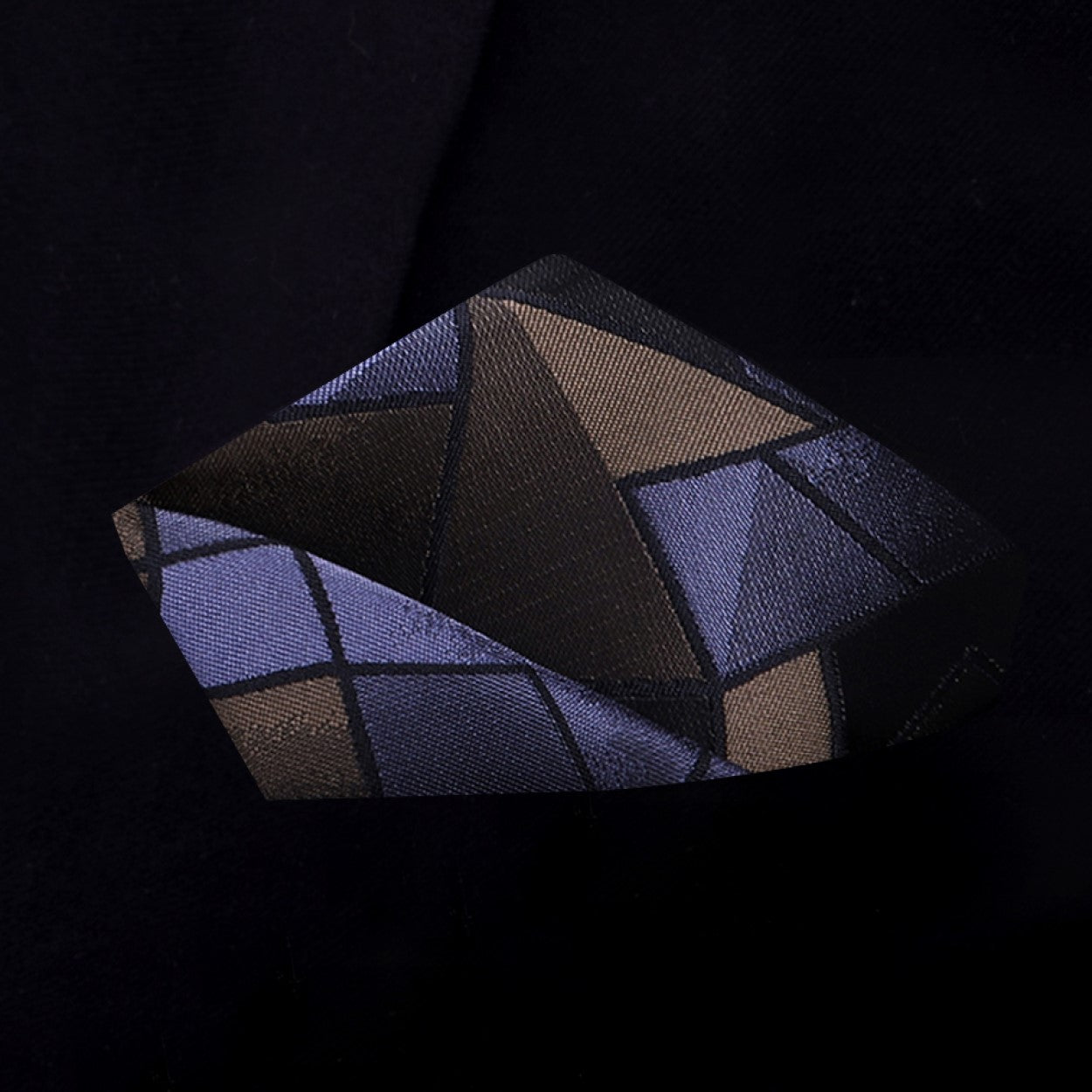 View 2: Brown, Purple Abstract Pocket Square