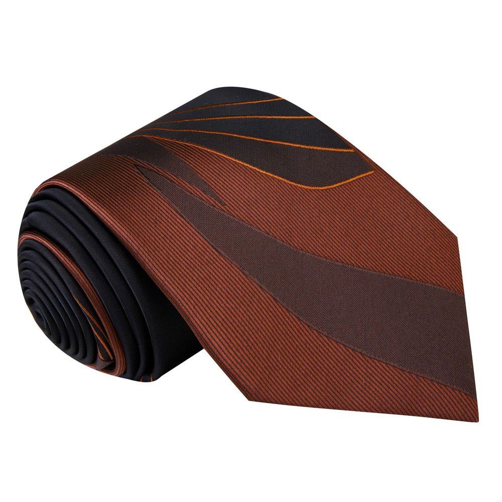 Shades of Brown Abstract Lines Tie 
