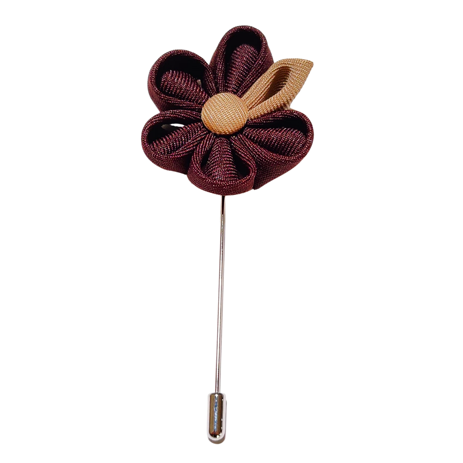 Brown, Tan Flower Lapel Pin