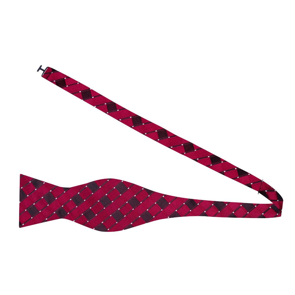 Burgundy Geometric Bow Tie Self Tie