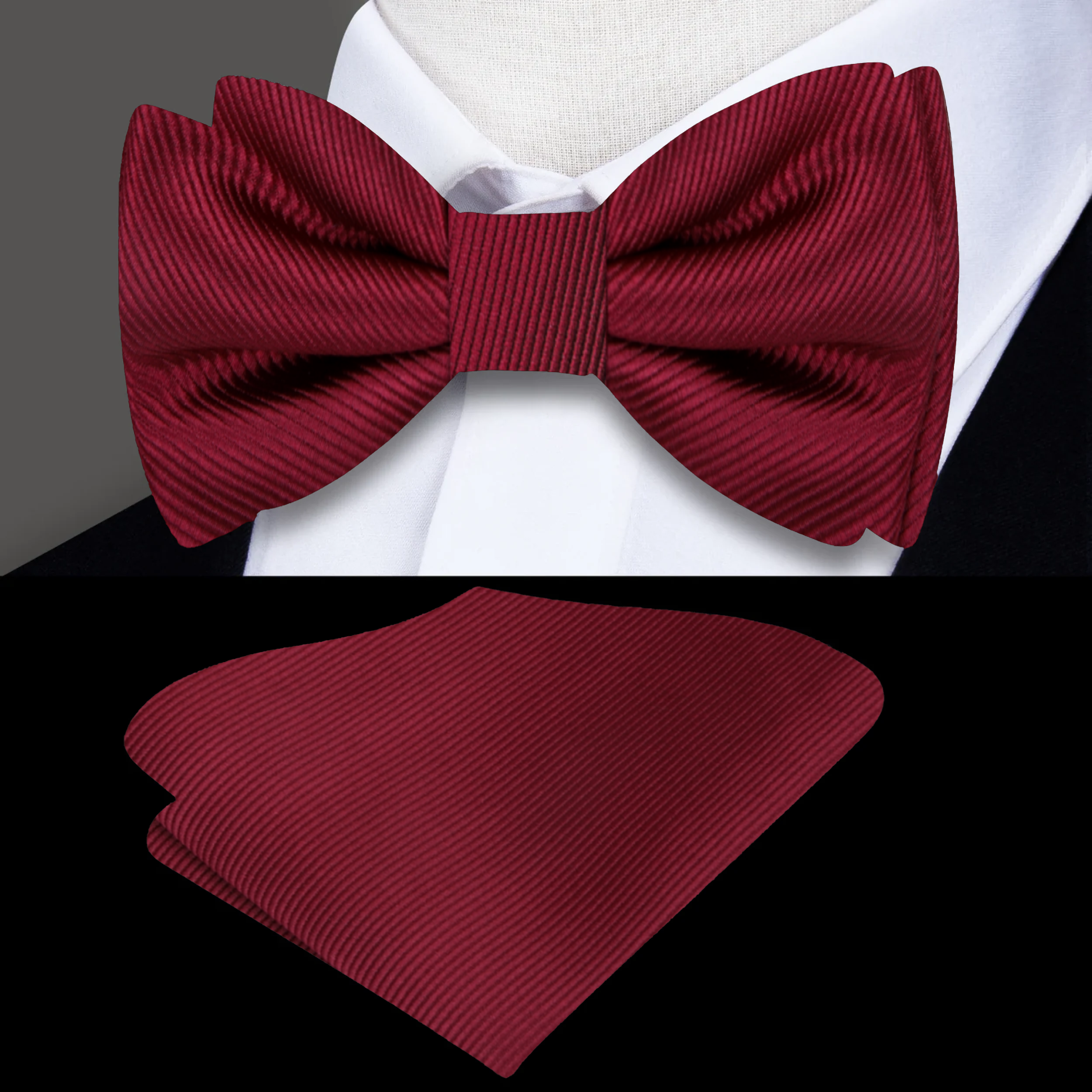 Solid Burgundy Red Bow Tie