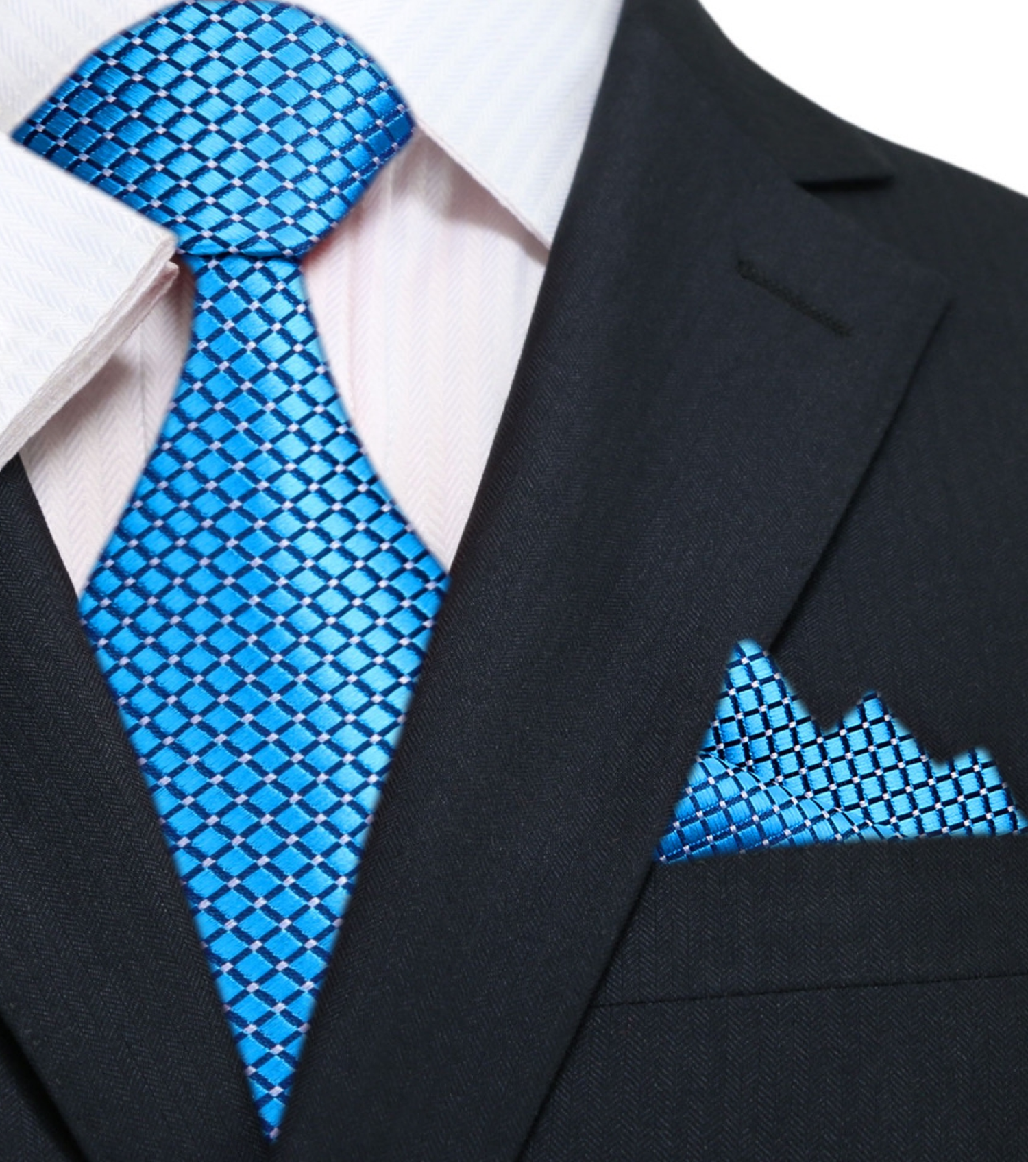 A light Blue Necktie and Square