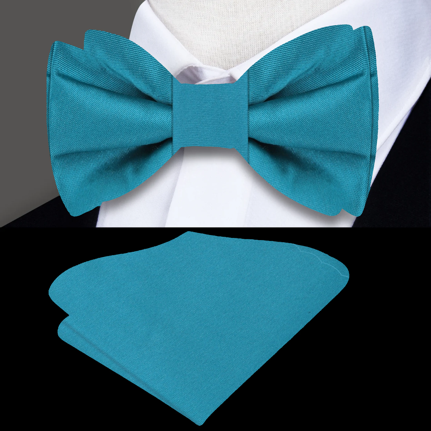 Blue Green Bow Tie and  Square