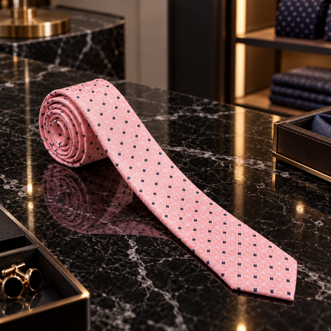 pink diamonds tie thin