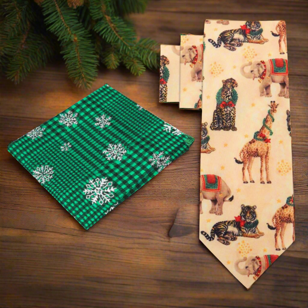 alt Yellow animals necktie and green square