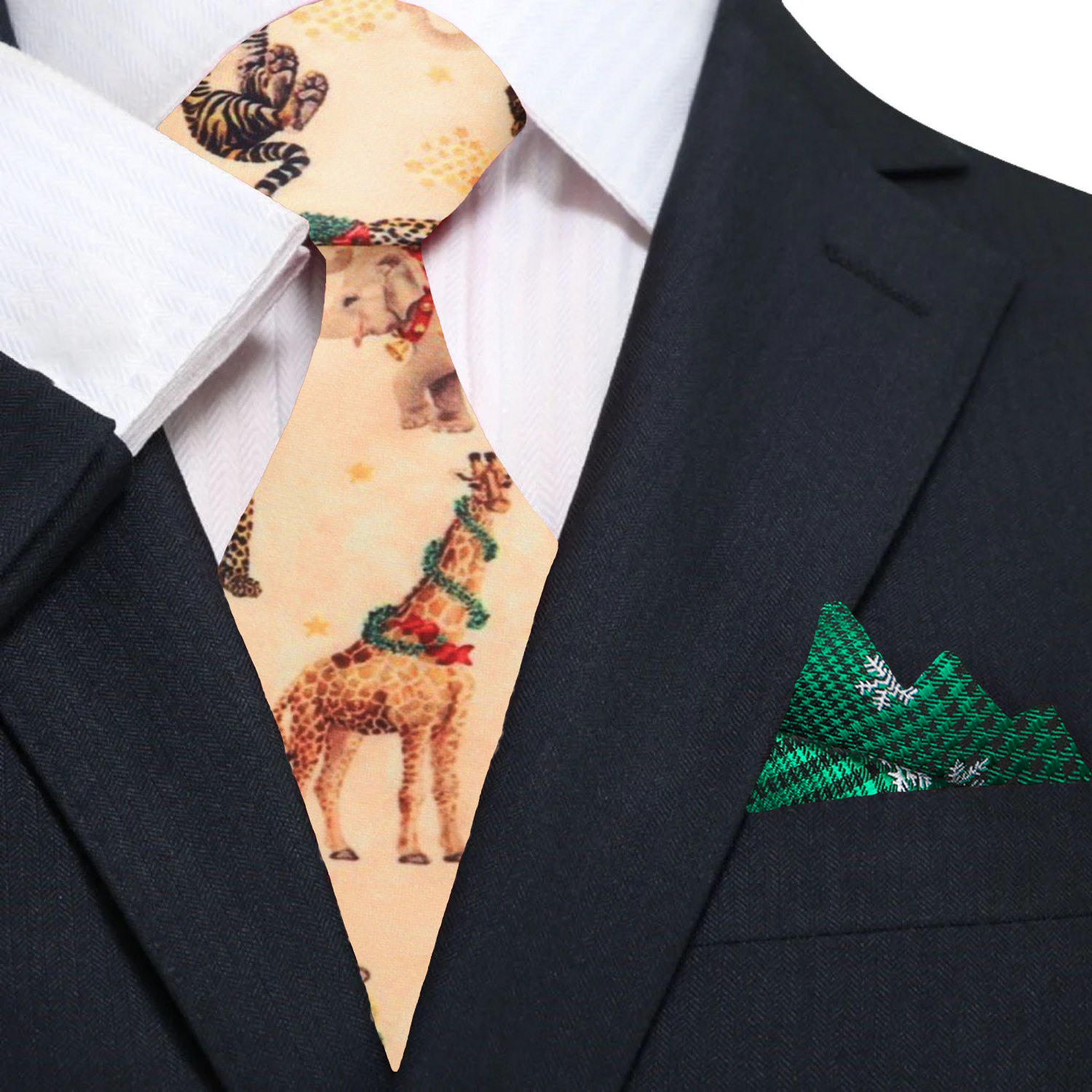 Yellow animals necktie and green square