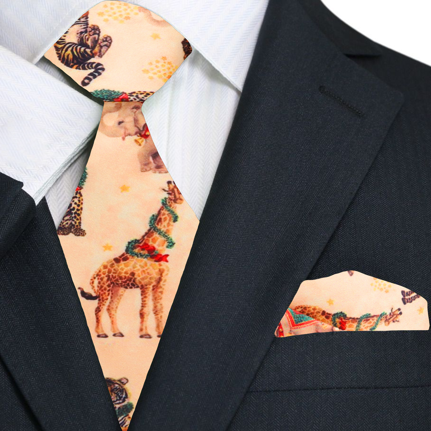Yellow animals necktie and square