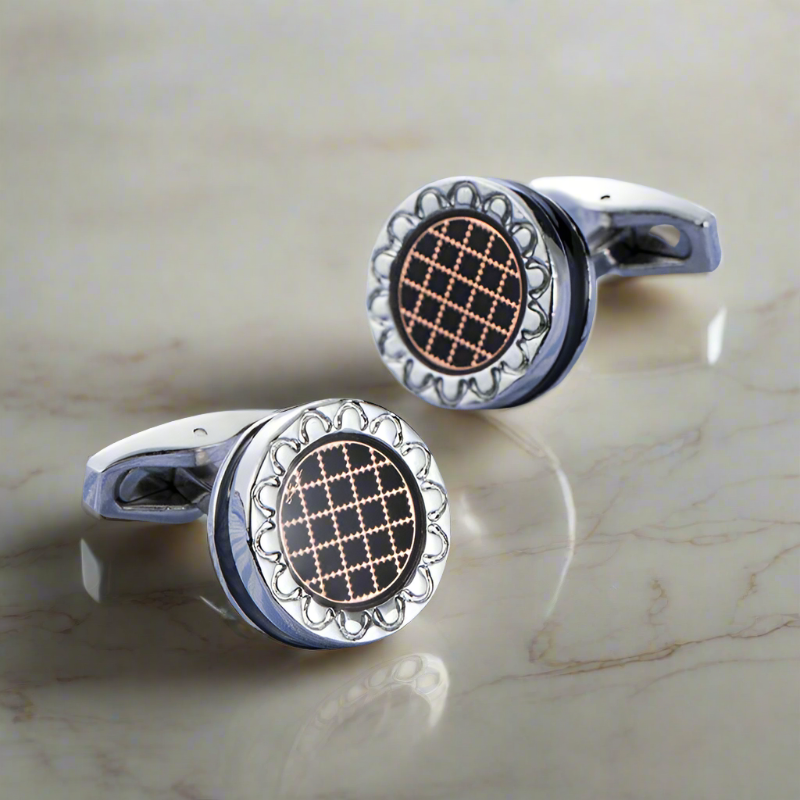 Silver, Gold, Black Mesh Cuffs