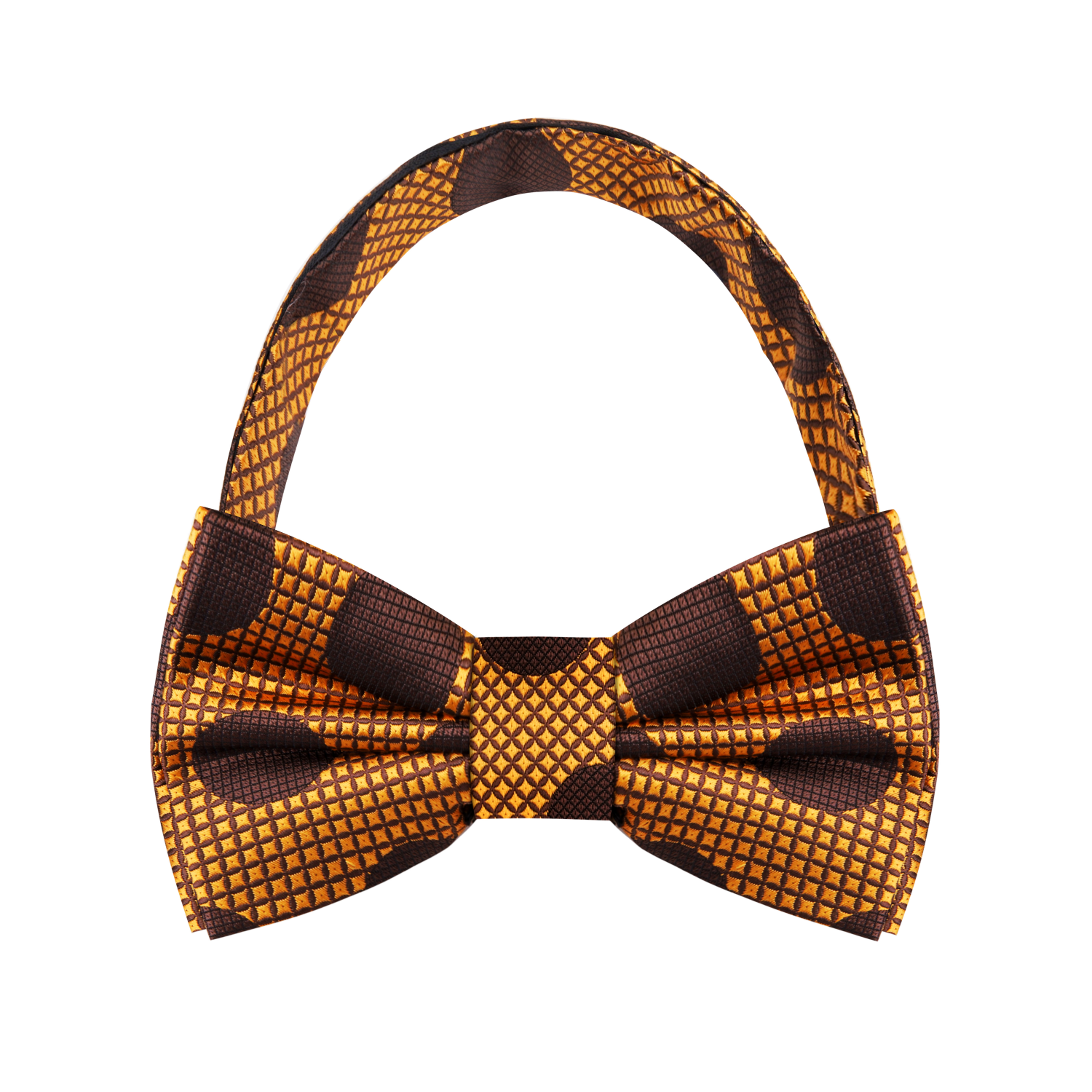Copper Brown Sizzling Polka Bow Tie Pre Tied