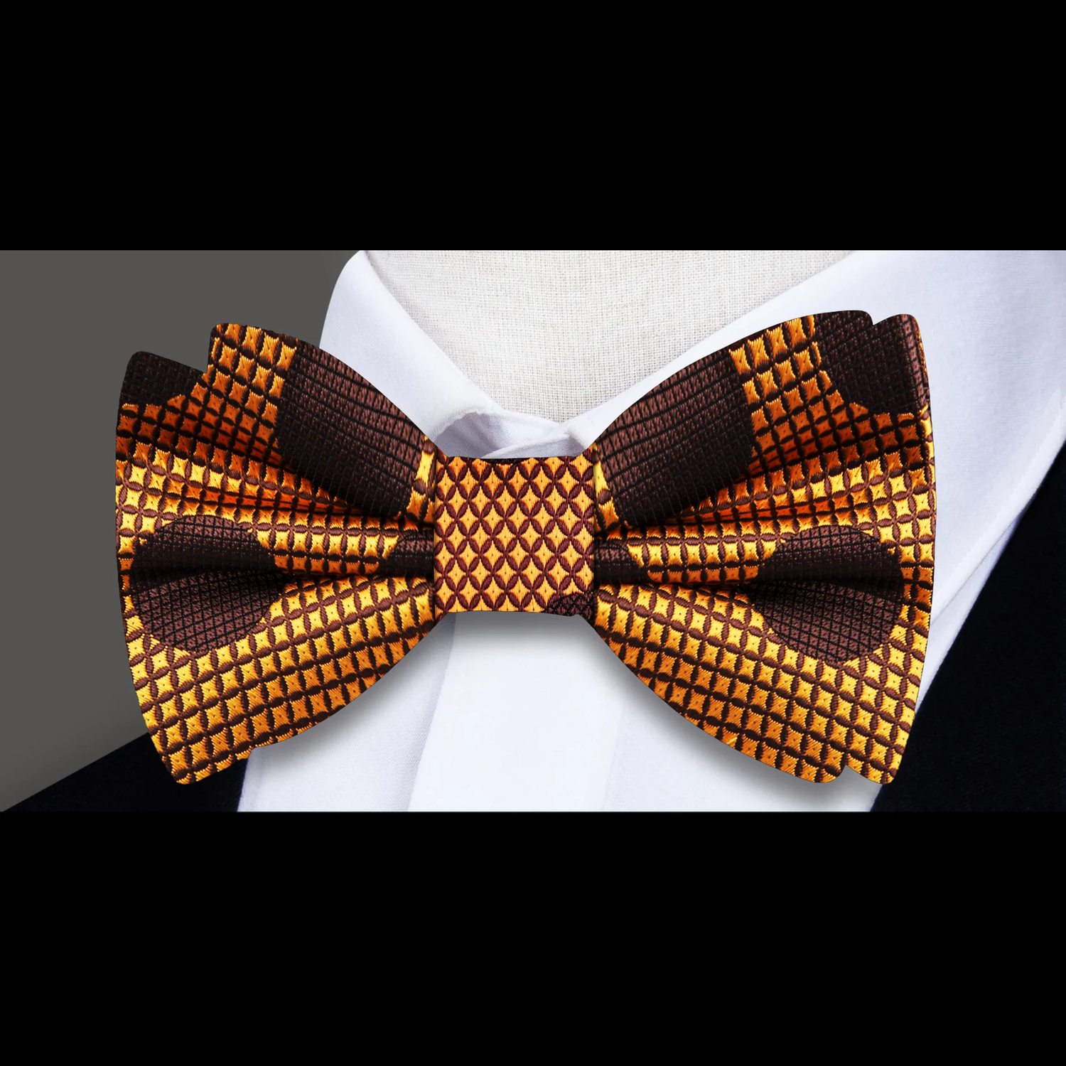 Copper Brown Sizzling Polka Bow Tie